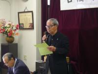 あいさつする町内会会長